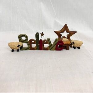 CHRISMAS BELIEVE Sheep Baby Stars Figurine Small Decorations Holiday